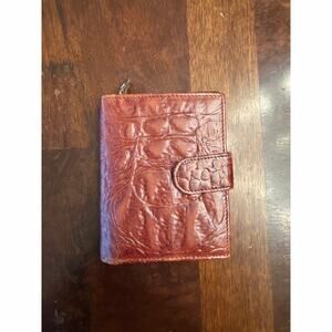 Vintage Croc Embossed Leather Bifold Wallet Made in Italy
